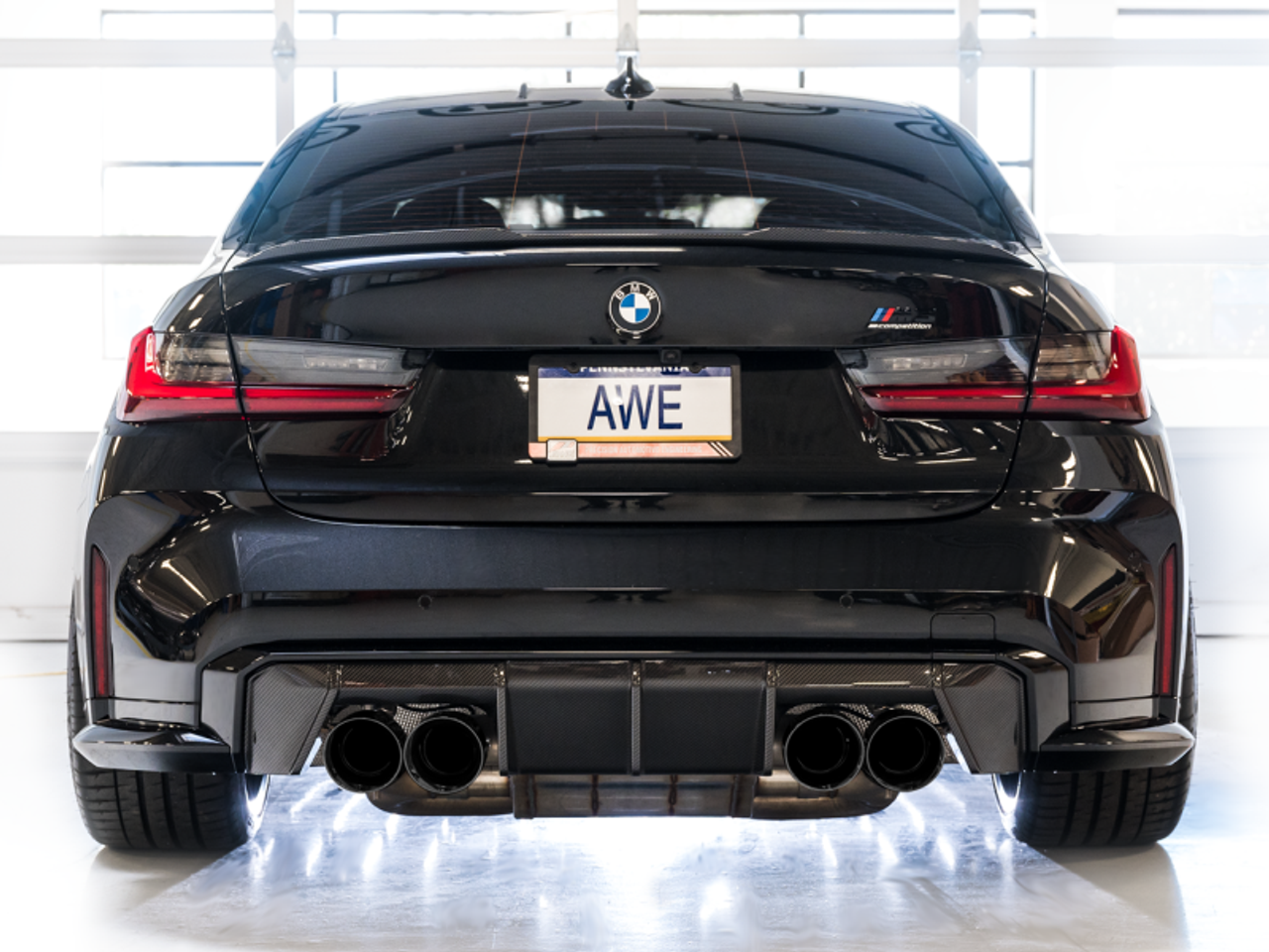 AWE SwitchPath Catback Exhaust for BMW G8X M3/M4 - Diamond Black Tips - 3025-42480 Photo - out of package