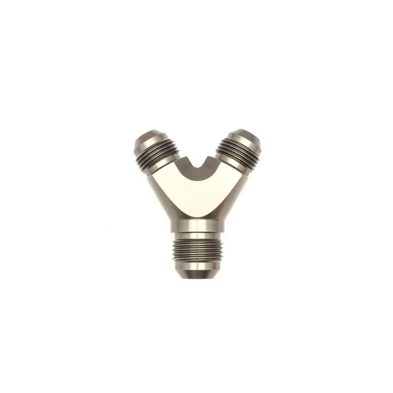 DeatschWerks 8AN Male Flare to 8AN Male Flare to 10AN Male Flare Y Fitting - Anodized Matte Black - 6-02-0703-B Photo - Primary