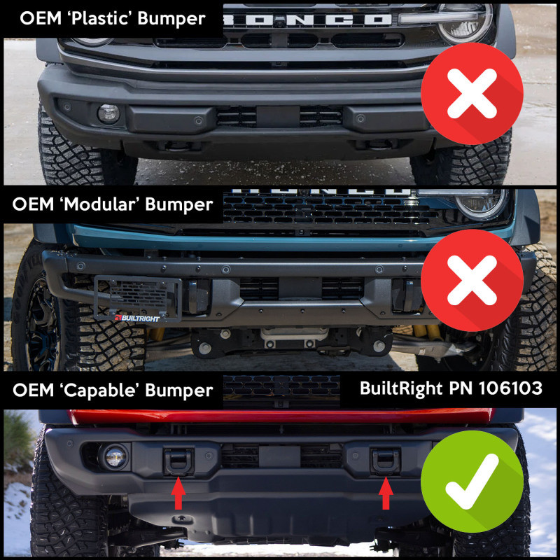 BuiltRight Industries 21+ Ford Bronco Capable Steel Bumper License Plate Relocator Kit - 106103 Photo - lifestyle view
