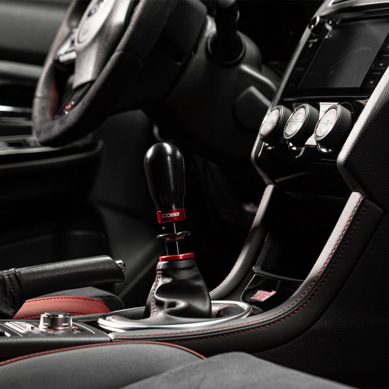 Cobb Subaru 6-Speed Tall Weighted COBB Shift Knob - Black (Incl. Both Red + Blk Collars) - 213370-BK User 1