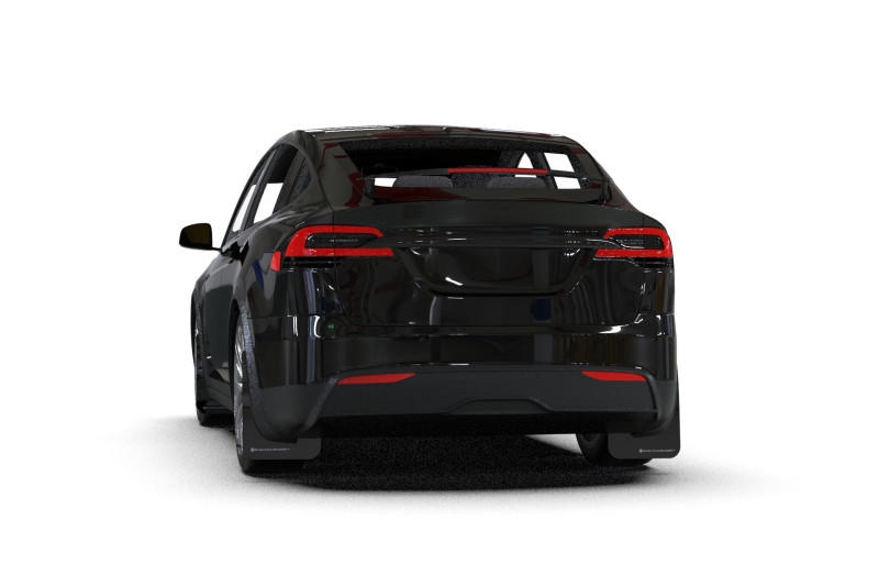 Rally Armor 2022 Tesla Model X/X Plaid Black UR Mud Flap - Metallic Black Logo - MF102-UR-BLK/MBK User 1