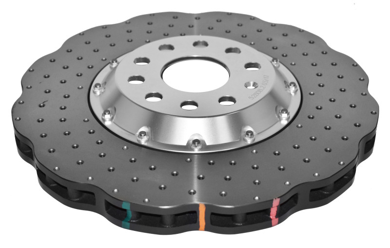 DBA 12-13 Volkswagen Golf R 2.0L Front 5000 Series Cross Drilled Rotor w/Silver Hat - 52808WV2SLVXD Photo - out of package