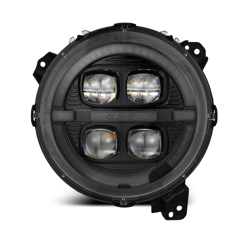 AlphaRex 18-23 Jeep Wrangler JL/Gladiator JT LED Proj Headlights Alpha-Blk w/ Activ Light/Seq Signal - 880867 Photo - Primary