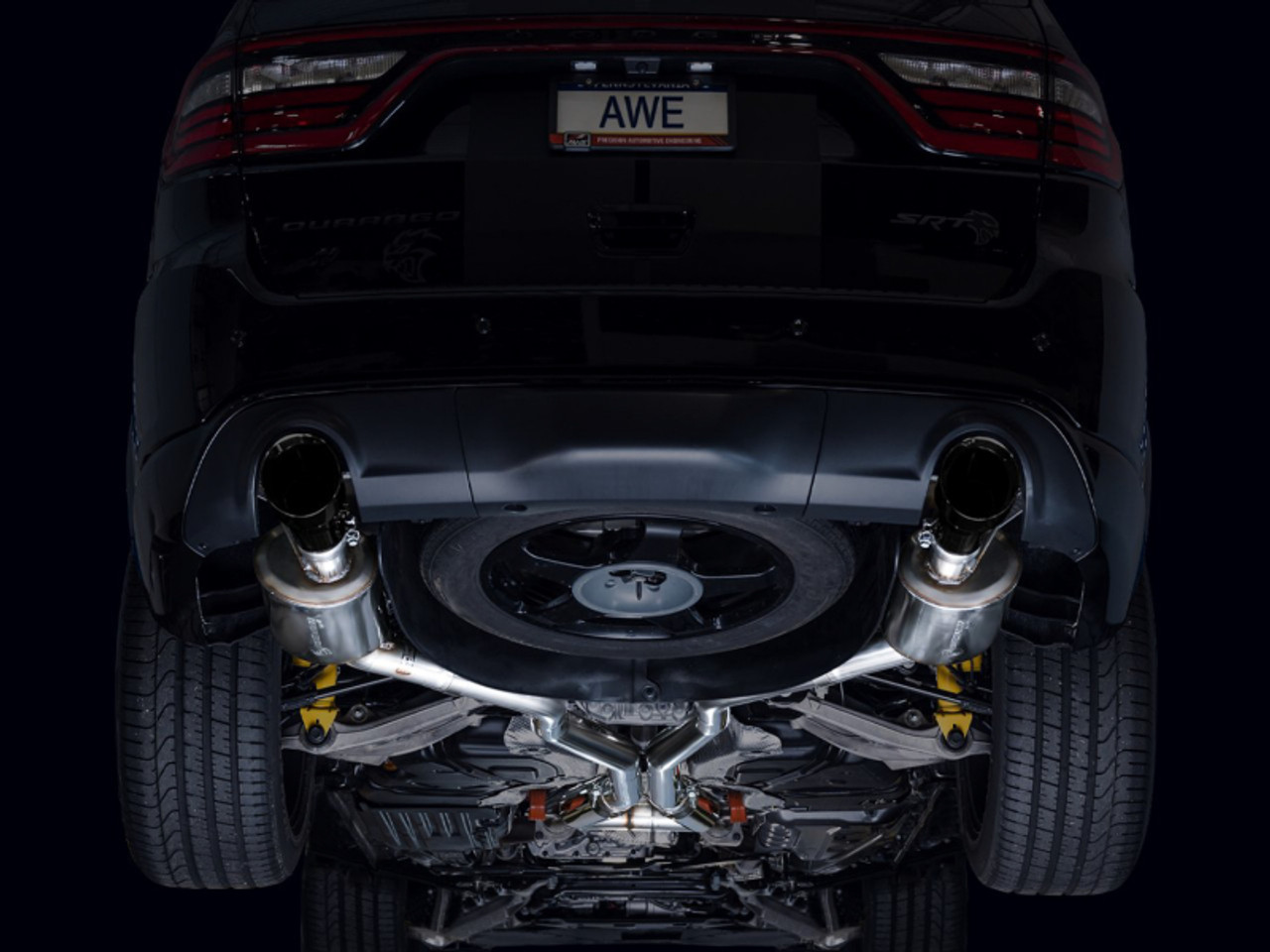 AWE Tuning 18-23 Dodge Durango SRT & Hellcat Touring Edition Exhaust - Diamond Black Tips - 3015-33952 Photo - Mounted