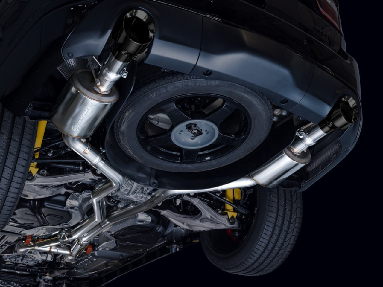 AWE Tuning 18-23 Dodge Durango SRT & Hellcat Touring Edition Exhaust - Diamond Black Tips - 3015-33952 Photo - Mounted