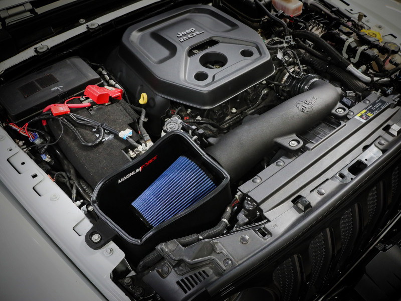 aFe MagnumFORCE Intake Stage-2 Pro Dry 5R Filter 18-23 Jeep Wrangler (JL) L4-2.0L (t) - 54-13079R Photo - Mounted