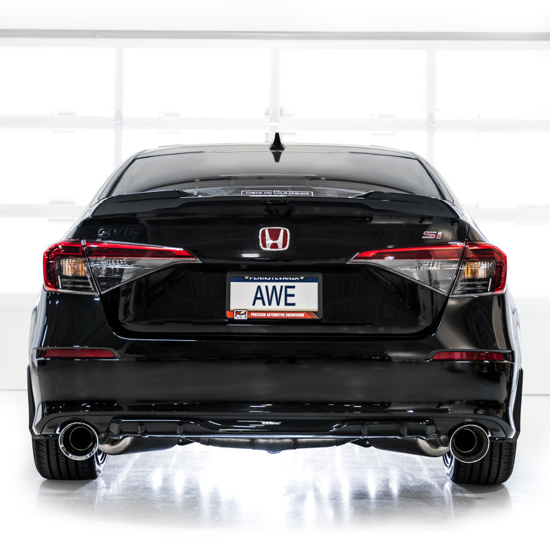AWE Tuning 22+ Honda Civic Si/Acura Integra Track Edition Catback Exhaust - Dual Chrome Silver Tips - 3020-32331 Photo - Mounted