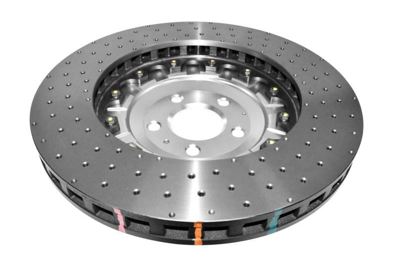 DBA 07-11 Audi S6 Front 5000 Series Drilled Rotor w/Black Hat - 52778SLVXD Photo - out of package