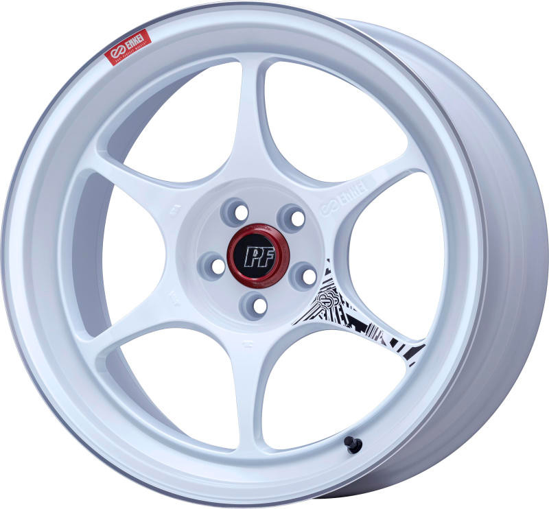 Enkei PF06 18x8.5in 5x114.3 BP 34mm Offset 75mm Bore White Machined Wheel - 545-885-6534WM Photo - Primary