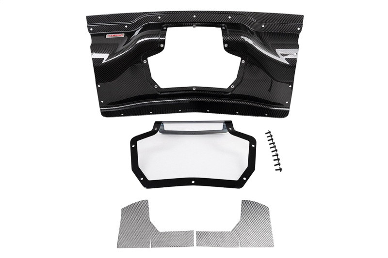 Corsa 2020+ Chevrolet Corvette C8/Z06 Carbon Fiber Air Intake Trunk Panel with Polycarbonate - 44009 Photo - Mounted