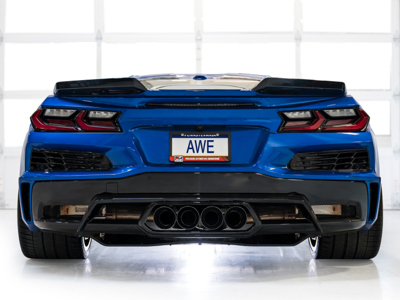 AWE 2023 C8 Corvette Z06 SwitchPath Cat-Back Exhaust - Diamond Black Tips - 3025-43906 Photo - Mounted