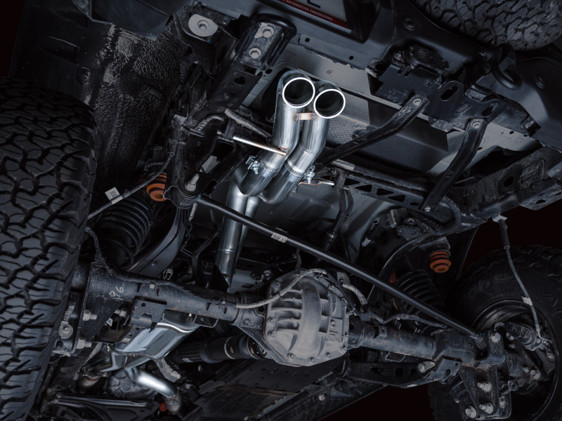 AWE Tuning 22-24 Ford Bronco Raptor 4WD Dual BashGuards Cat-Back SwitchPath Exhaust (No Tips) - 3025-31327 Photo - Mounted