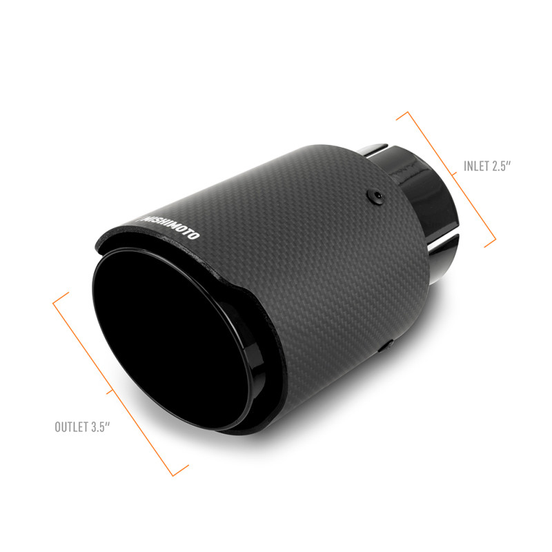 Mishimoto Carbon Fiber Muffler Tip 2.5in Inlet 3.5in Outlet Black - MMEXH-TIP-CF25BK User 1