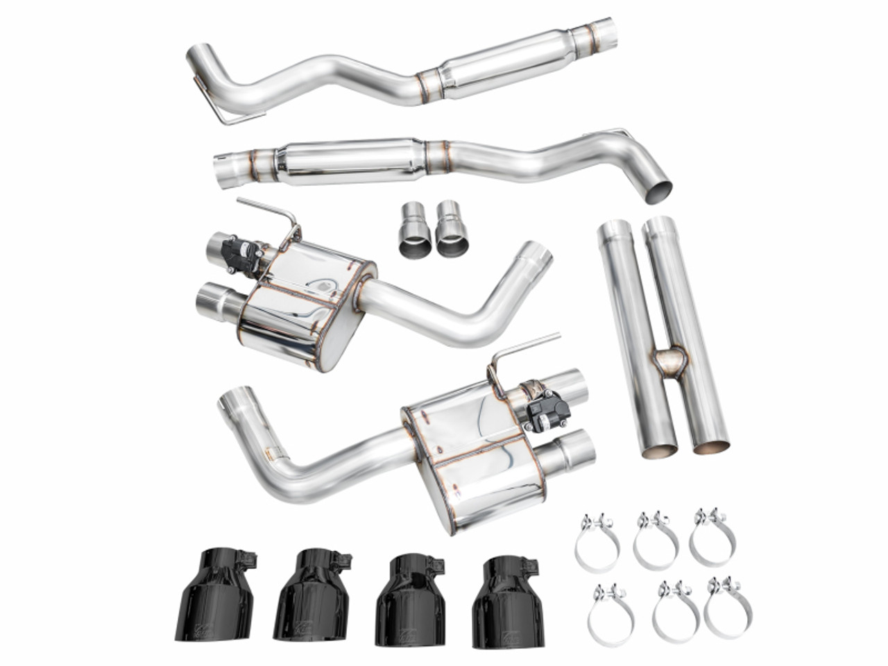 AWE 2024 Ford Mustang Dark Horse S650 RWD SwitchPath Catback Exhaust w/ Quad Diamond Black Tips - 3025-43375 Photo - out of package