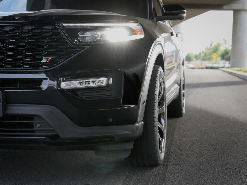 aFe CONTROL Billet Aluminum Wheel Spacers 5x114.3 CB70.5 1.25in - 15-24 Ford Mustang/20-23 Explorer - 610-304001-B Photo - Mounted