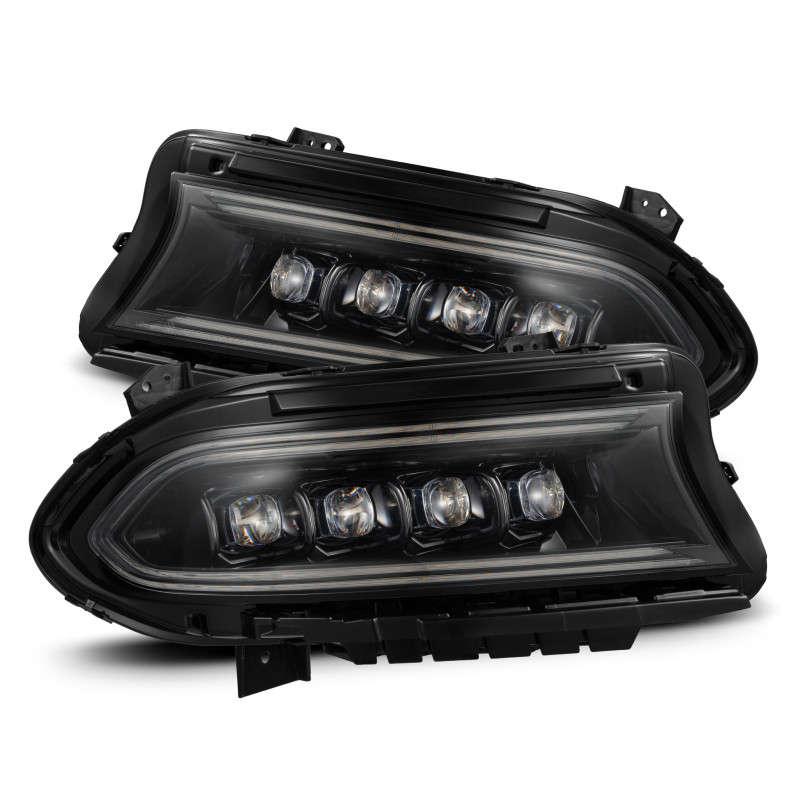 AlphaRex 15-23 Dodge Charger NOVA LED Proj Headlights Alpha-Blk w/Actv Light & Seq.Sig / SB DRL - 880500 Photo - Primary