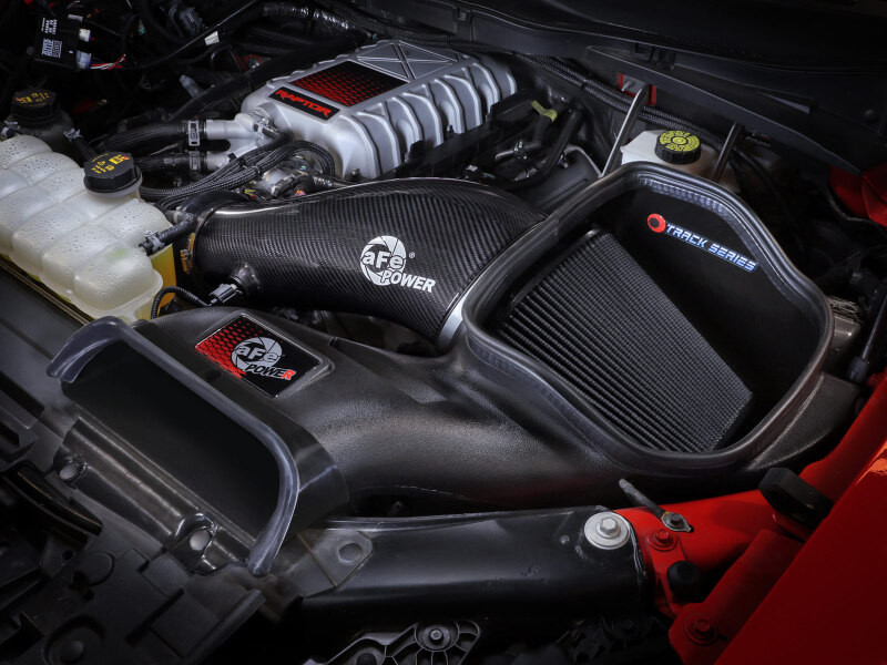 aFe 23-24 Ford F150 Raptor R V8 5.2L Supercharged Track Series Air Intake w/ Black PDS Filter - 57-10030K Photo - Mounted