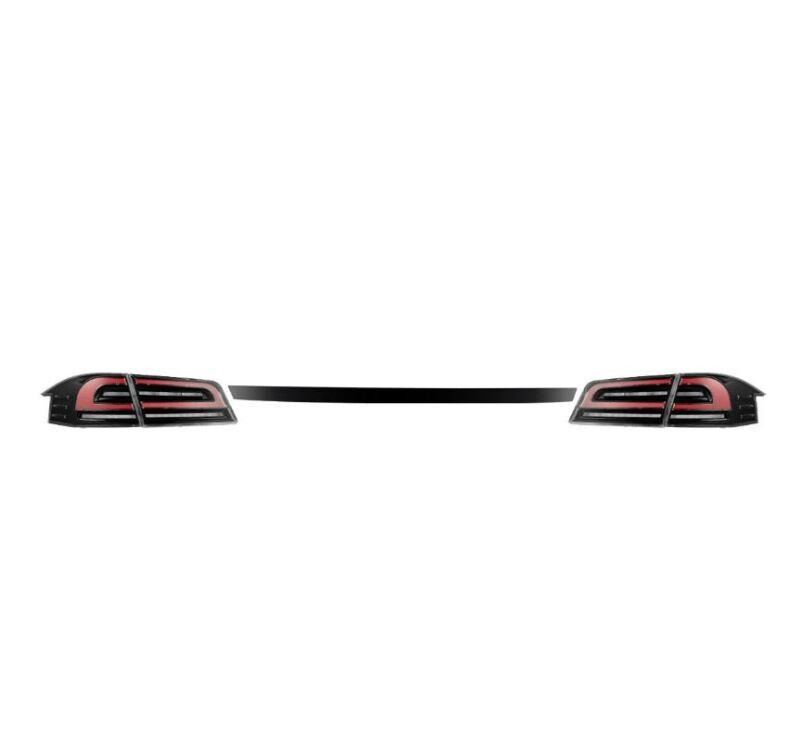 AlphaRex 12-21 Tesla Model S LUXX-Series LED Tail Lights - Black/Red - 601130 User 2