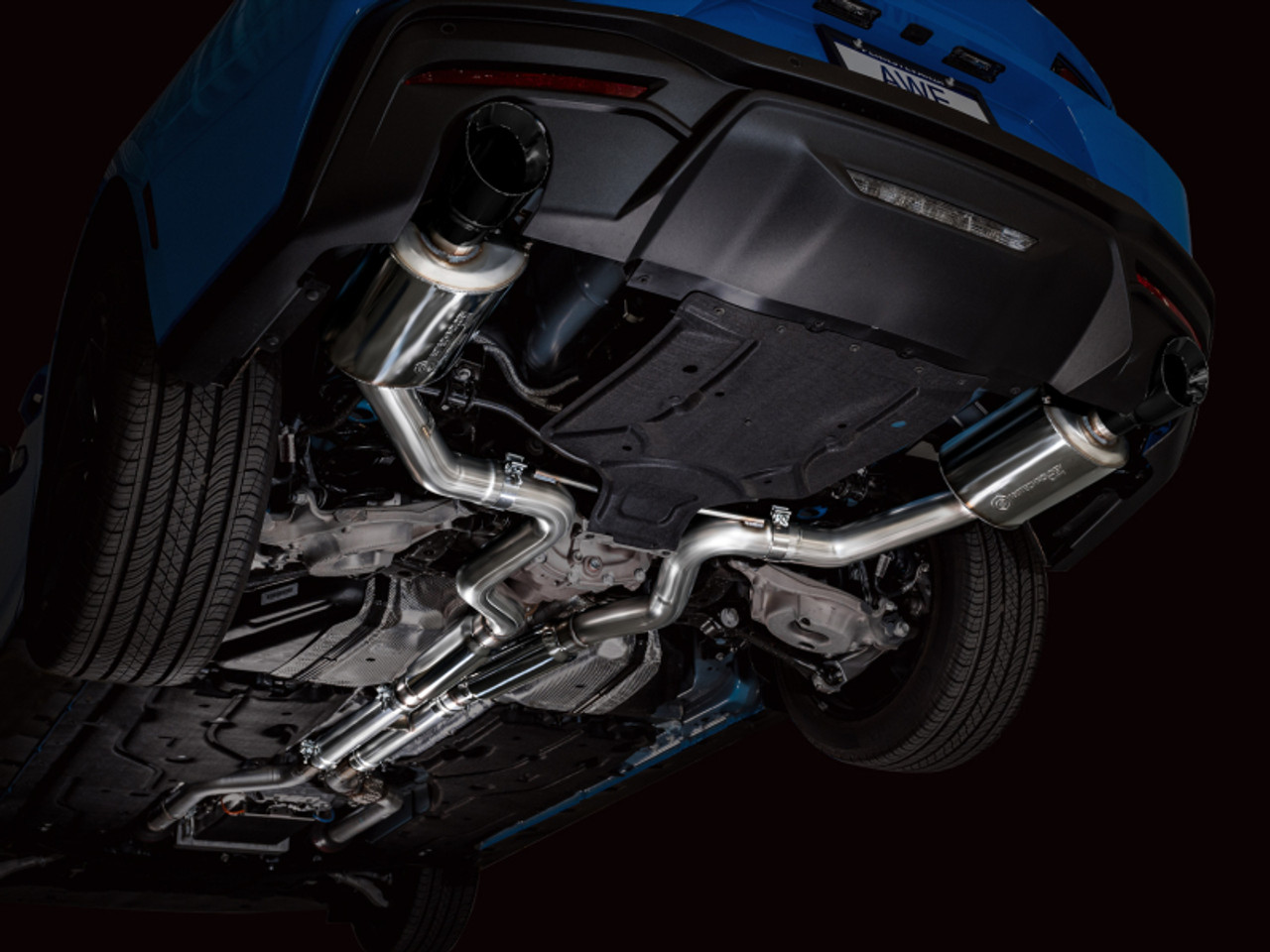 AWE 2024 Ford Mustang GT Fastback S650 RWD Touring Catback Exhaust w/ Dual Diamond Black Tips - 3015-33650 Photo - Mounted