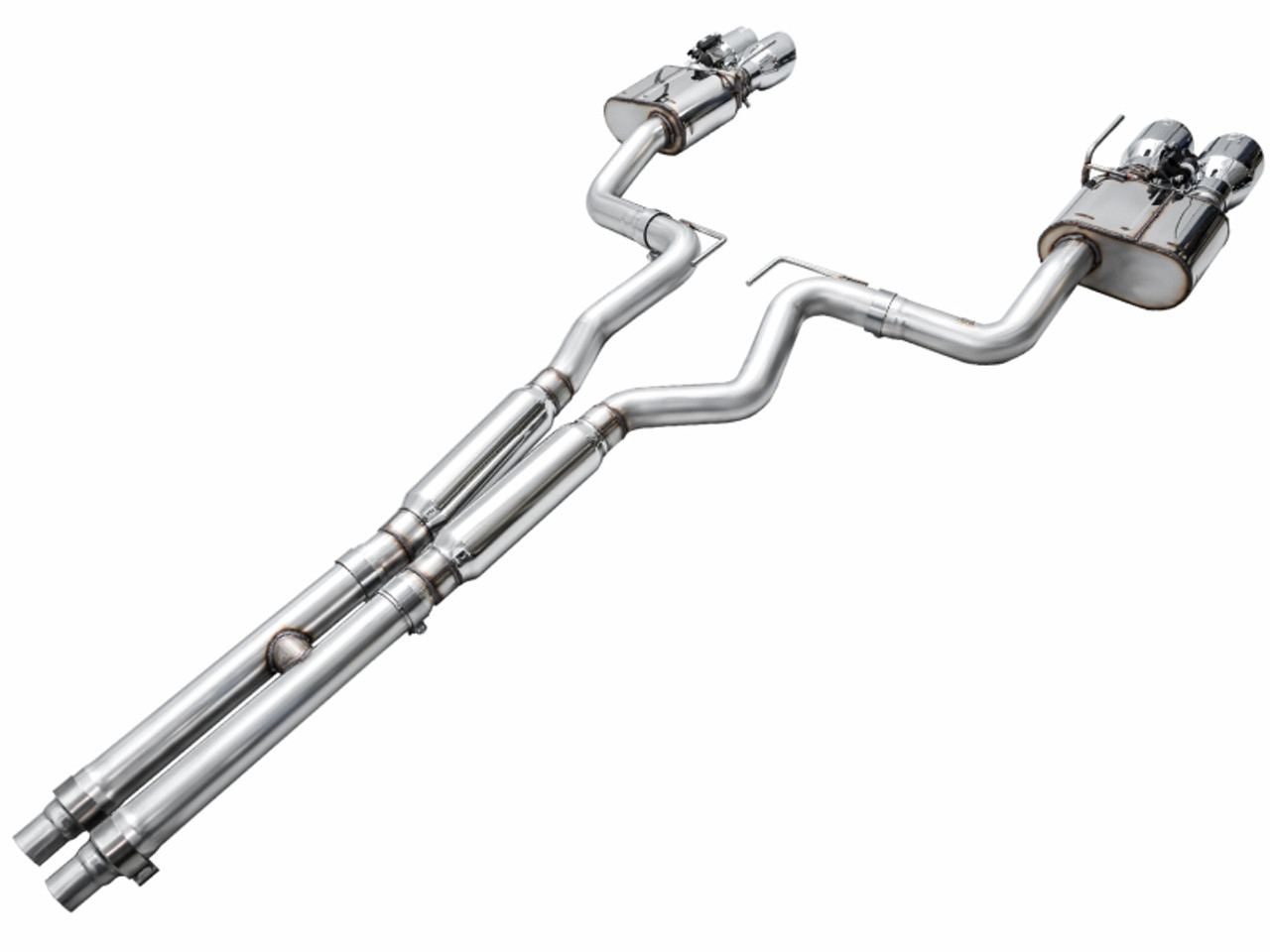 AWE 2024 Ford Mustang GT Fastback S650 RWD SwitchPath Catback Exhaust w/ Quad Chrome Silver Tips - 3025-42650 Photo - out of package