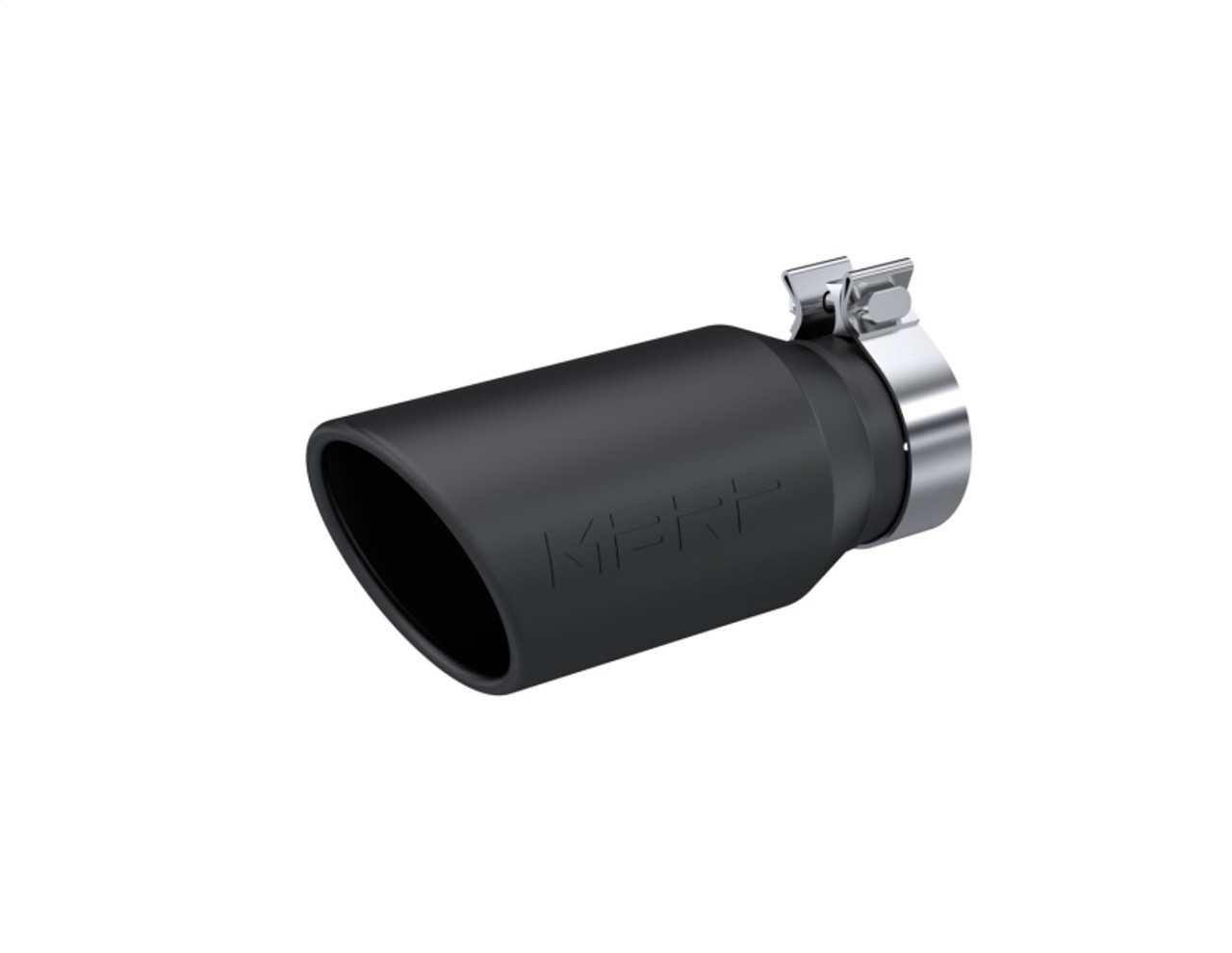 MBRP Universal Tip 4.5in OD / 3.2in Inlet / 10in Length / Angled Cut Rolled End - Black - T5196BLK Photo - Primary