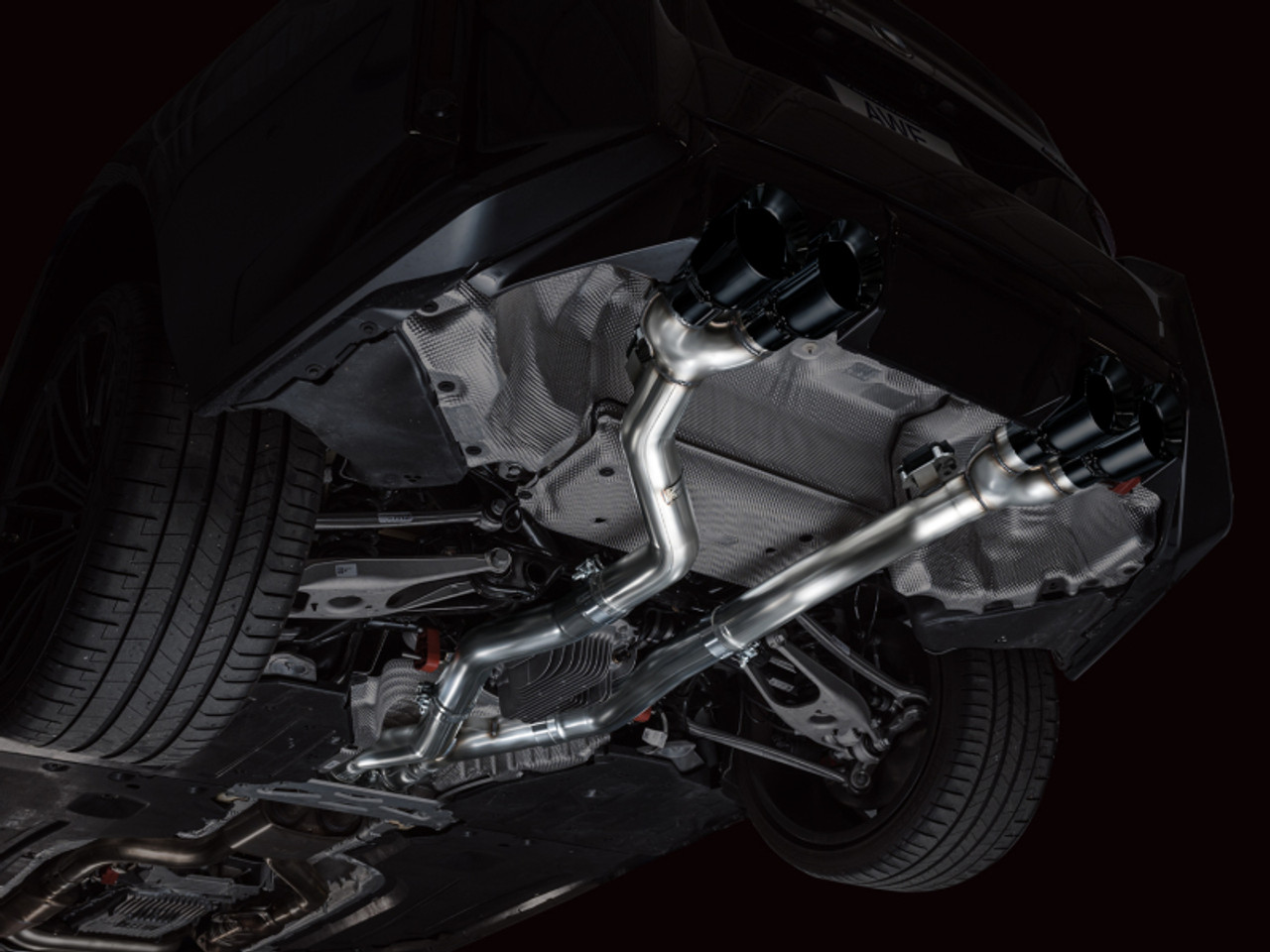 AWE Tuning 23-24 BMW G87 M2 Track Edition Exhaust - Diamond Black Tips - 3020-43487 Photo - Mounted