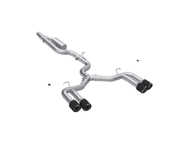 MBRP 22-24 Audi S3 2.0L Armor Pro T304 SS 3in Cat-Back Quad Split Rear Exhaust w/ Carbon Fiber Tips - S46203CF Photo - Primary
