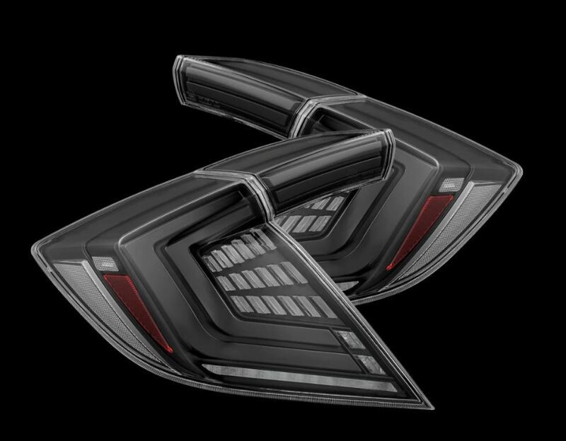 AlphaRex 16-21 Honda Civic Hatchback/ Type-R FK8 Nova-Series LED Tail Lights (Pair) - Alpha Black - 676000 Photo - Primary