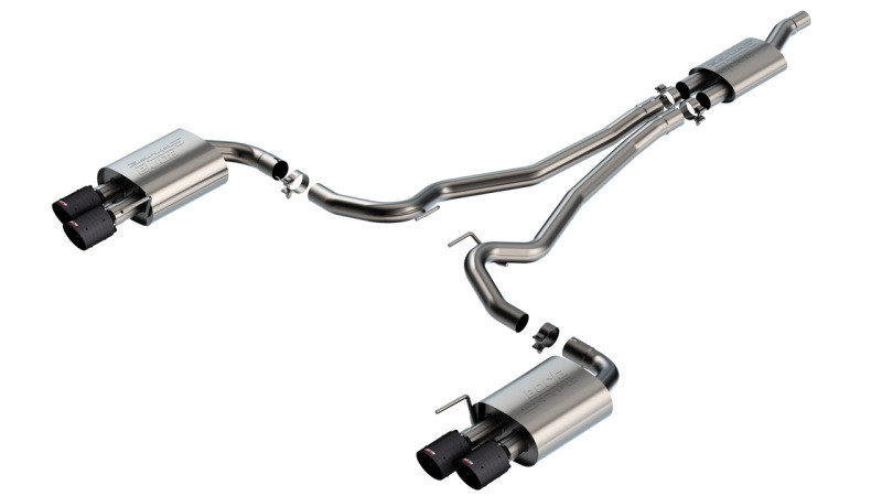 Borla 2024 Ford Mustang 2.3L Ecoboost S-Type Catback Exhaust CF BA w/ Quad Tips - Non-Active - 140981CFBA Photo - Primary