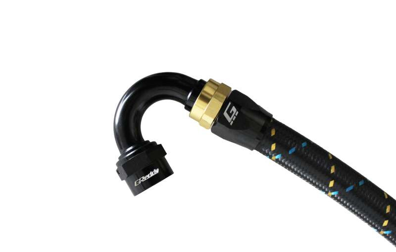 GReddy AN06 150 DEGREE HOSE END SWIVEL BLACK/GOLD ANODIZED - 12800615 Photo - Close Up