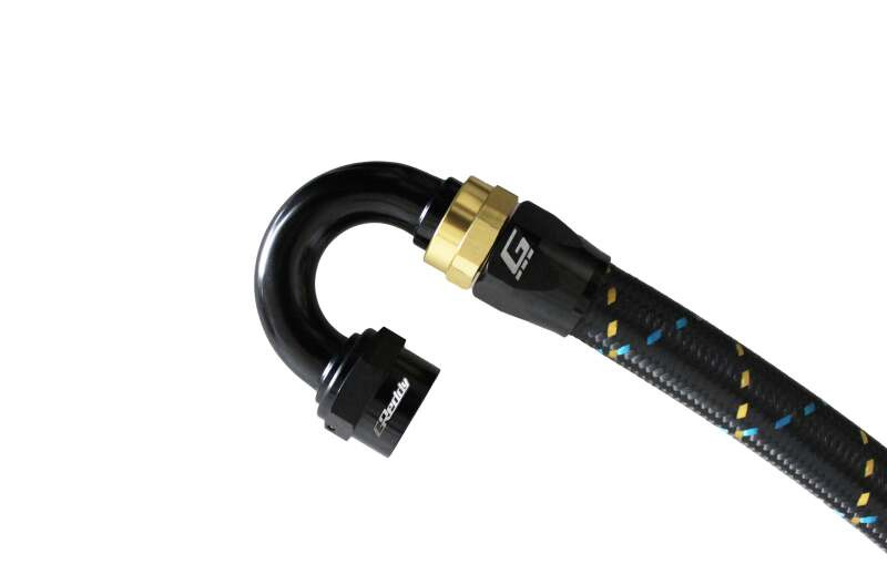 GReddy AN06 180 DEGREE HOSE END SWIVEL BLACK/GOLD ANODIZED - 12800618 Photo - Close Up