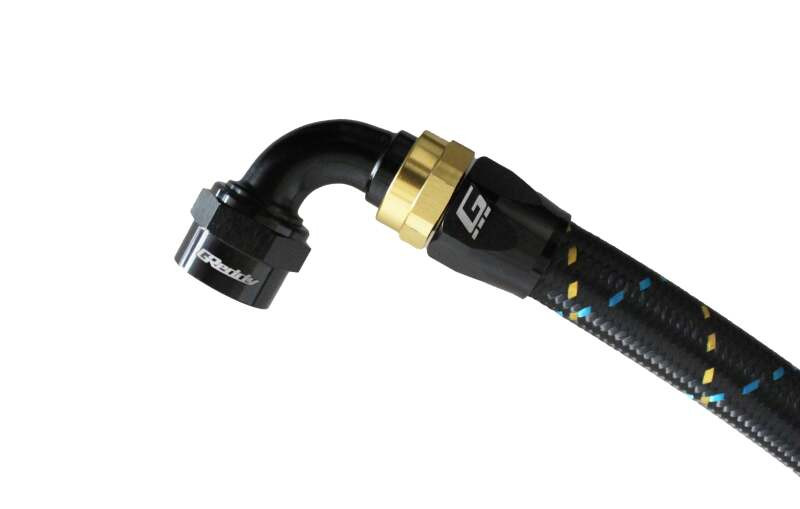 GReddy AN08 90 DEGREE HOSE END SWIVEL BLACK/GOLD ANODIZED - 12800890 Photo - Primary
