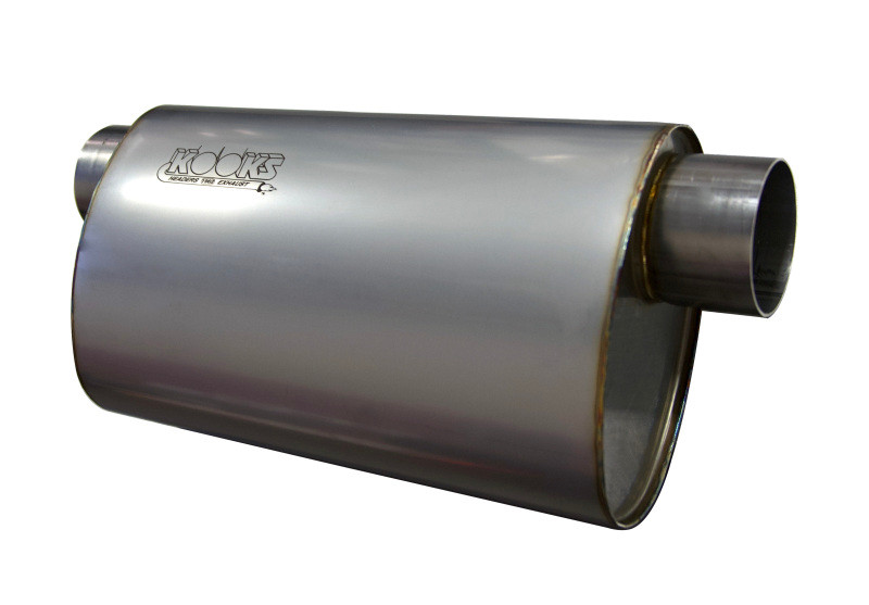 Kooks 3in Oval Offset/Offset (Same Side) Muffler 14in Long Body Stainless Steel - MUF-014 Photo - Unmounted