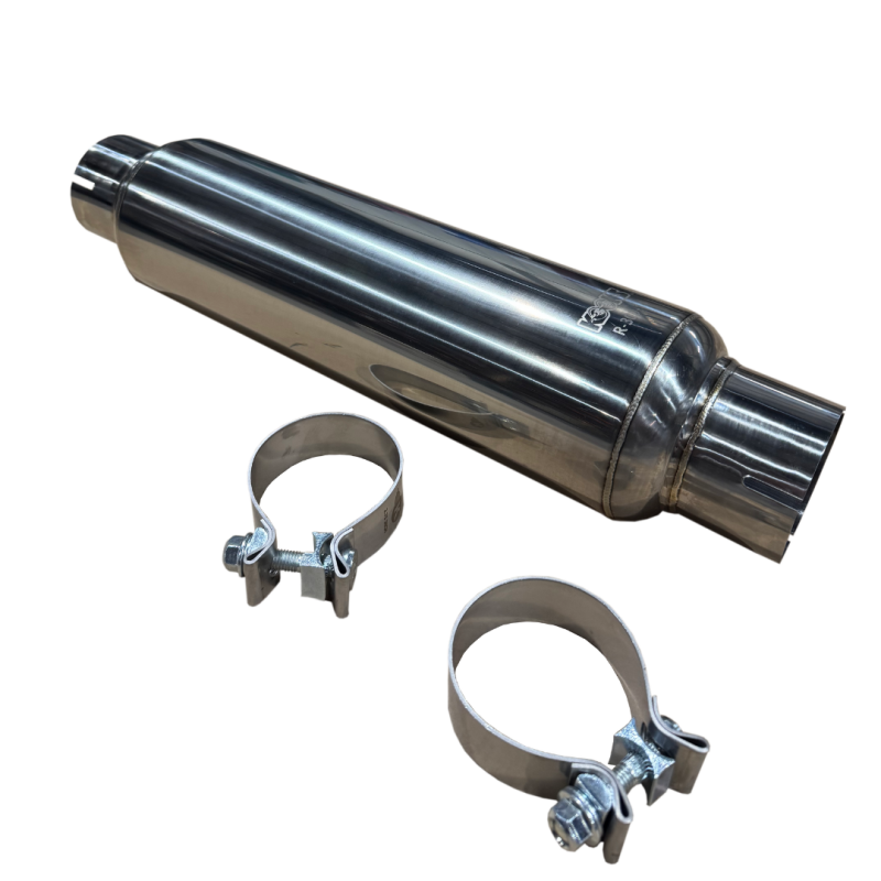 Kooks 3in. Round Clamp In Muffler 14in. Long Polished Stainless Steel - R300-14-CI Photo - Primary