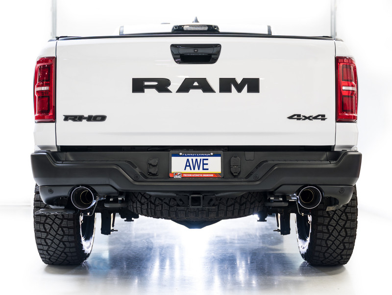 AWE Tuning 2025+ RAM 1500 RHO 3.0 I6 TT 0FG Dual Rear Exit Cat-Back Exhaust - Chrome Silver Tips - 3015-32630 Photo - Mounted