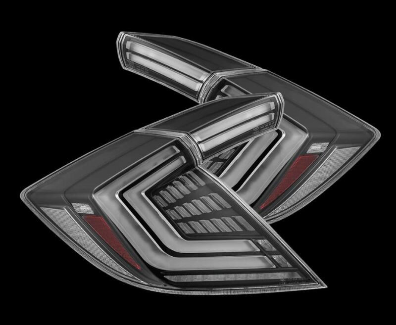 AlphaRex 16-21 Honda Civic Hatchback / Type-R FK8 Nova-Series LED Tail Lights (Pair) - Black - 676020 Photo - Primary