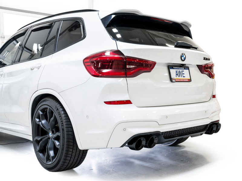 AWE Tuning 20-25 BMW X3 M/M Comp (F97) AWD SwitchPath Axle-Back Exhaust - Diamond Black Tips - 3025-43301 Photo - Mounted