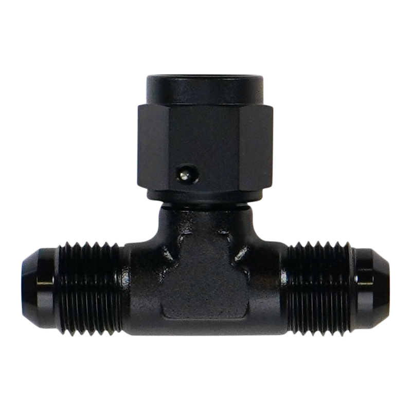 DeatschWerks 6AN Male Flare to Female Flare Swivel Tee on 90 - 6-02-0777-B Photo - Primary