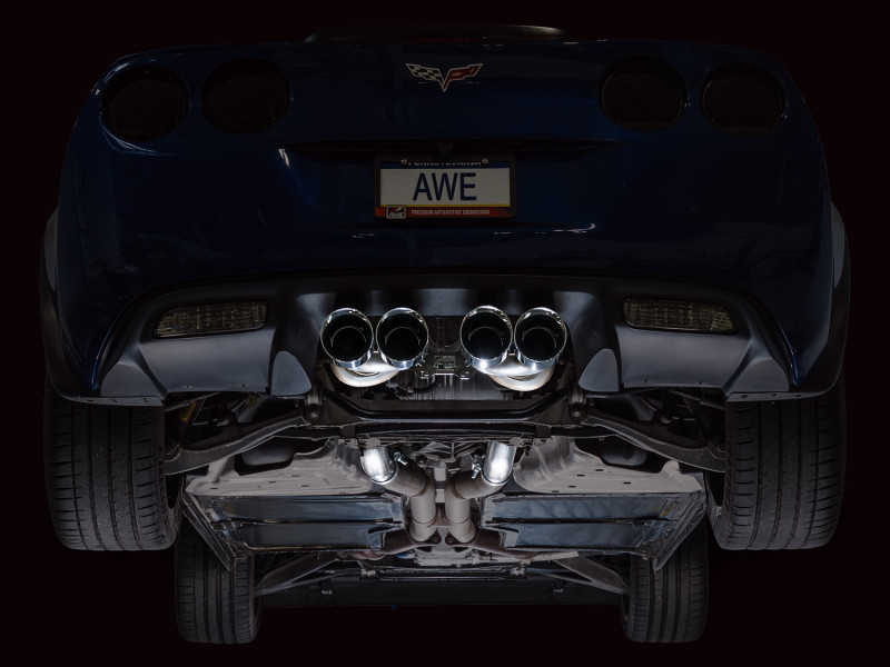 AWE Tuning C6 Chevrolet Corvette Z06/ZR1 Touring Edition Axle-Back Exhaust w/ Chrome Silver Tips - 3015-42606 Photo - Mounted