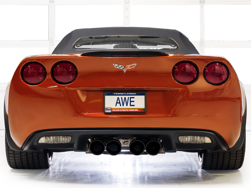 AWE Tuning 05-07 C6 Chevrolet Corvette 6.0L Touring Edition Axle-Back Exhaust w/ Diamond Black Tips - 3015-43660 Photo - Mounted
