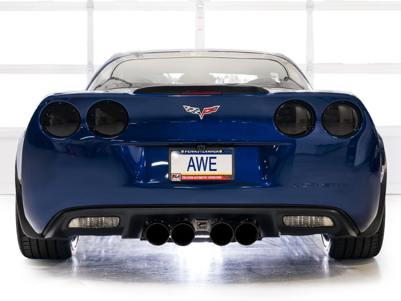 AWE Tuning C6 Chevrolet Corvette Z06/ZR1 Track Edition Axle-Back Exhaust w/ Diamond Black Tips - 3020-43606 Photo - Mounted