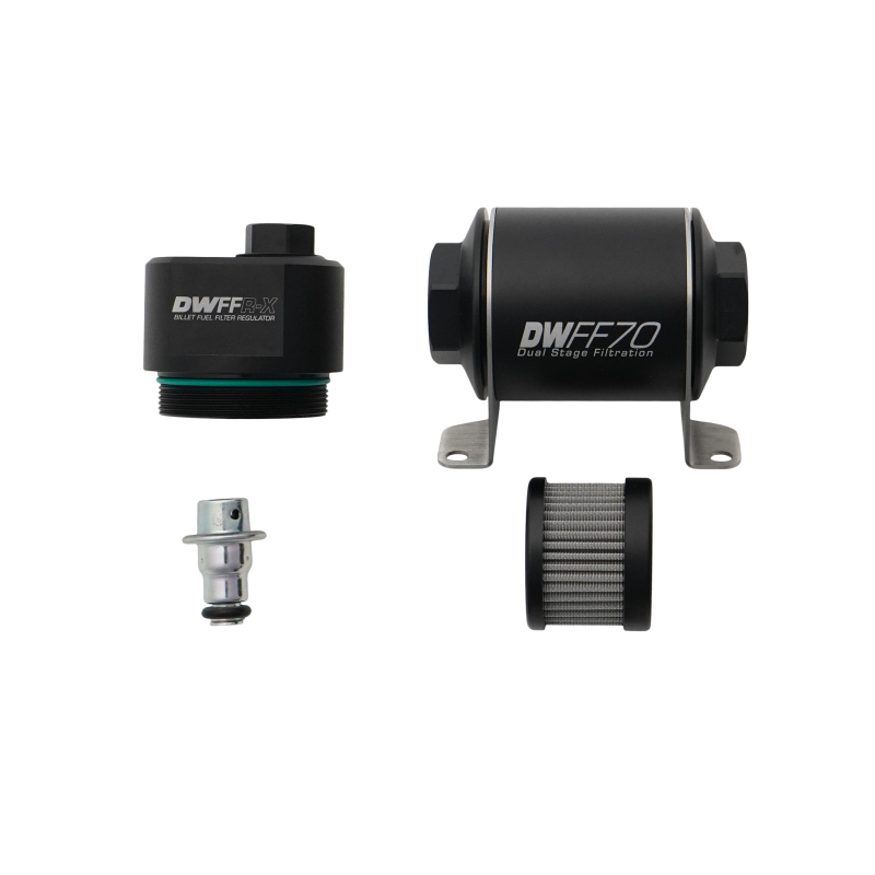 DeatschWerks DWFFR-X 70mm Billet Fuel Filter Regulator - 10 Micron - 8-FFR-070-010K Photo - Primary
