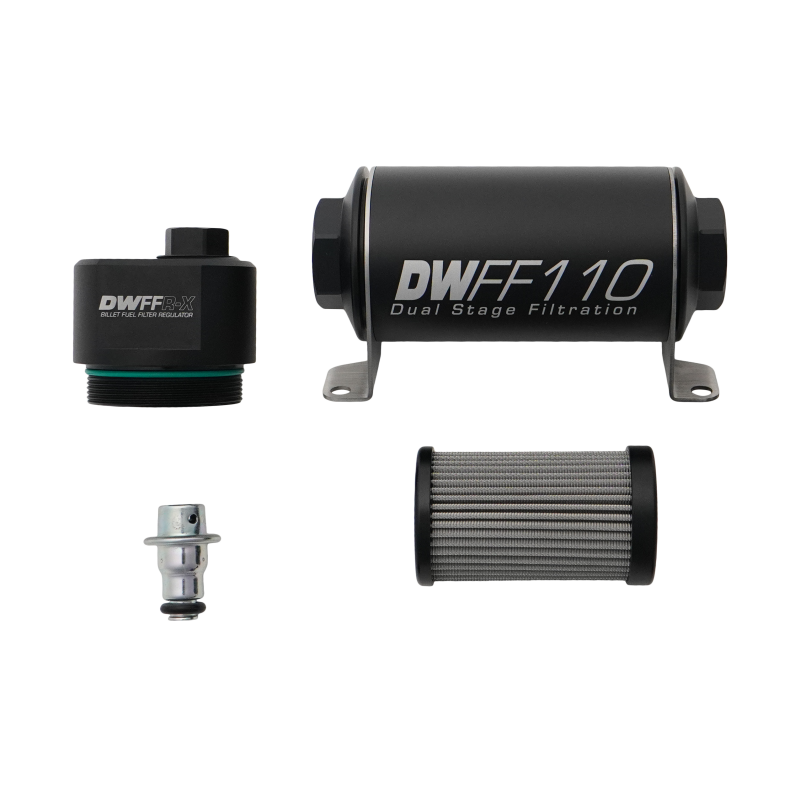 DeatschWerks DWFFR-X 110mm Billet Fuel Filter Regulator - 10 Micron - 8-FFR-110-010K Photo - Primary