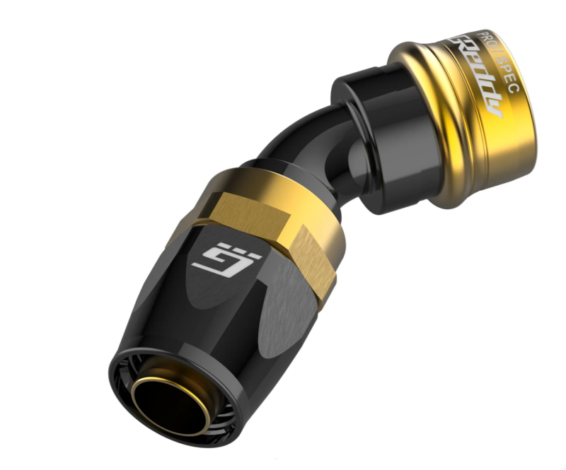 GReddy AN06 PRO/SPEC 45deg. Swivel Hose-End - Black/Gold anodized - 12860645 User 1