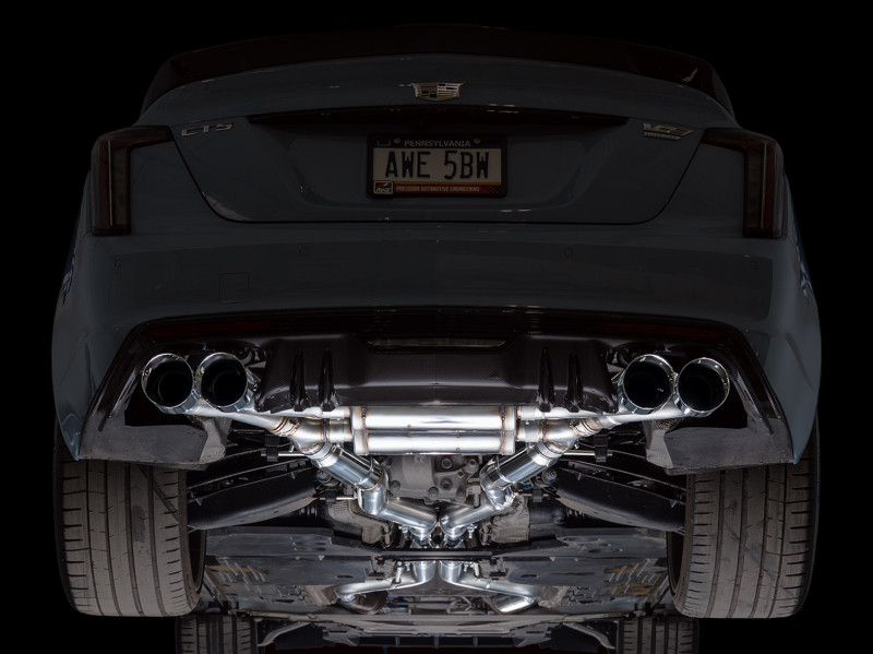 AWE Tuning 22-26 Cadillac CT5-V Blackwing SwitchPath Exhaust - Chrome Silver Tips - 3025-42562 Photo - Mounted