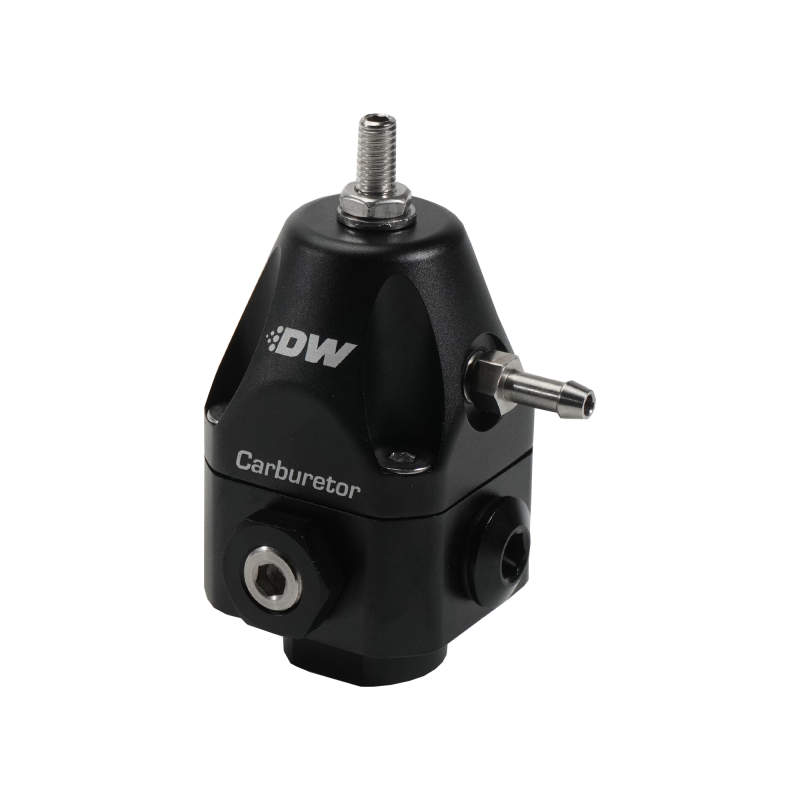 DeatschWerks Compact Carburetor Adjustable Fuel Regulator 6AN x4 Inlets - 6AN Return - Black - 6-0550-FRB Photo - Primary