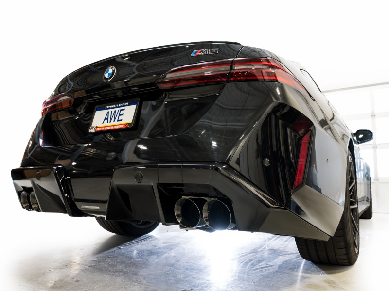 AWE Tuning BMW G90/G99 M5 Track Edition Cat-Back Exhaust - Diamond Black Tips - 3020-43790 Photo - Mounted