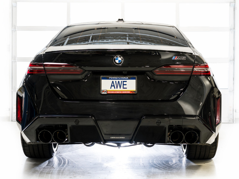 AWE Tuning BMW G90/G99 M5 Track Edition Cat-Back Exhaust - Diamond Black Tips - 3020-43790 Photo - Mounted