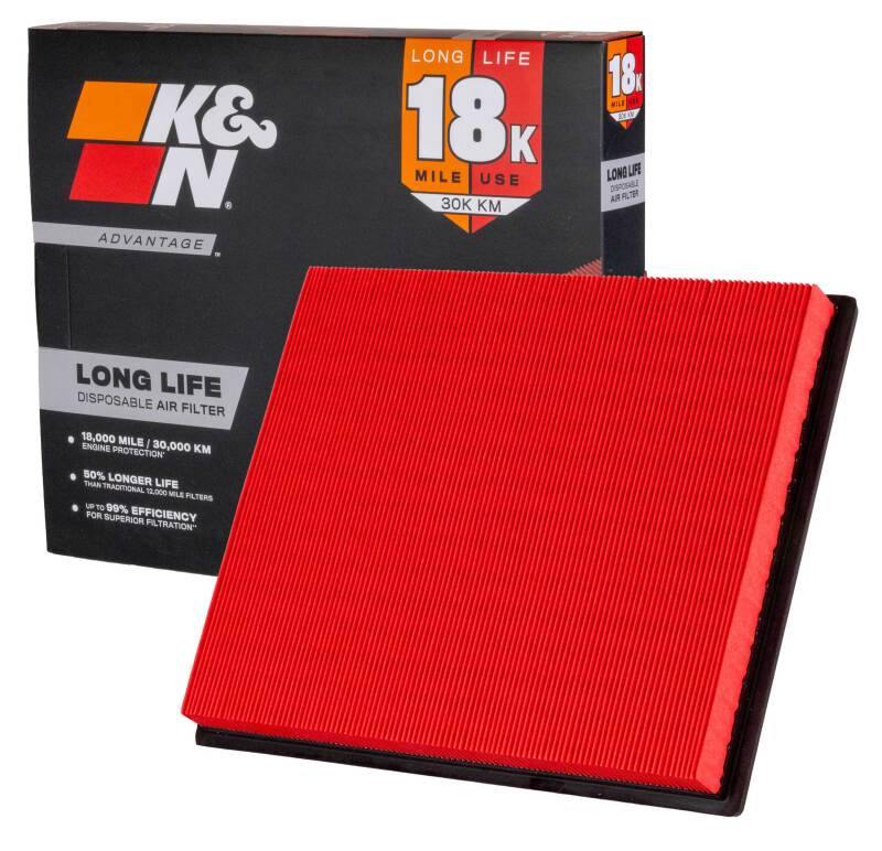 K&N Advantage Air Filter 18K Miles Jeep Grand Cherokee L6-4.0L F/I 91-99 - KNA-2048 Photo - out of package