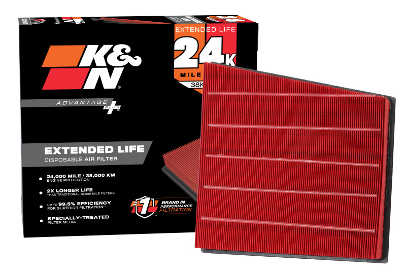 K&N Advantage Plus Air Filter 24K Miles Chevy Silverado 2500 Hd V8-6.6L Dsl 17-18 - KNX-5065 Photo - out of package